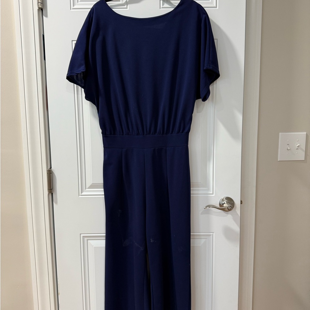 Blue Sheath Jumpsuit with Sleeves